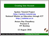 Creating user account