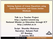 Linear equations Gaussian Methods - thumb